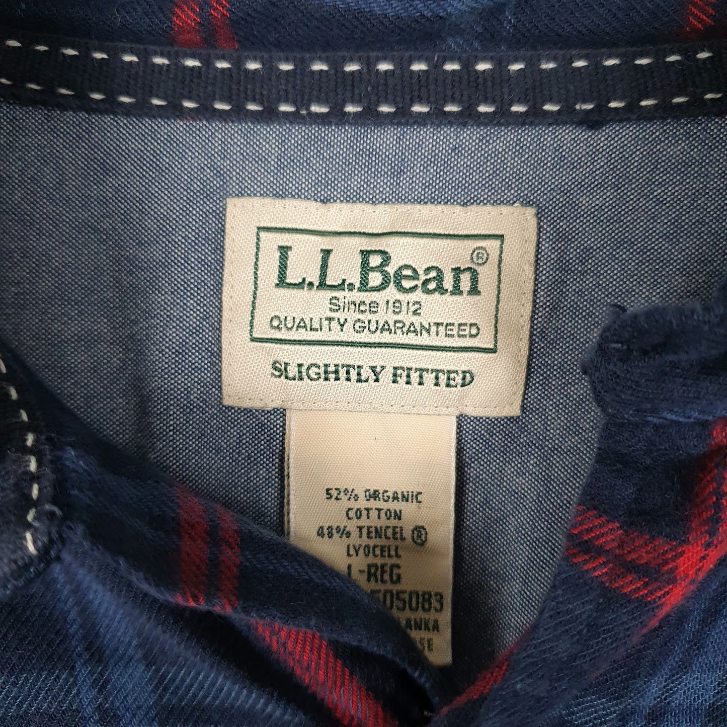 Mens Navy L.L.Bean Flannel  Shirt