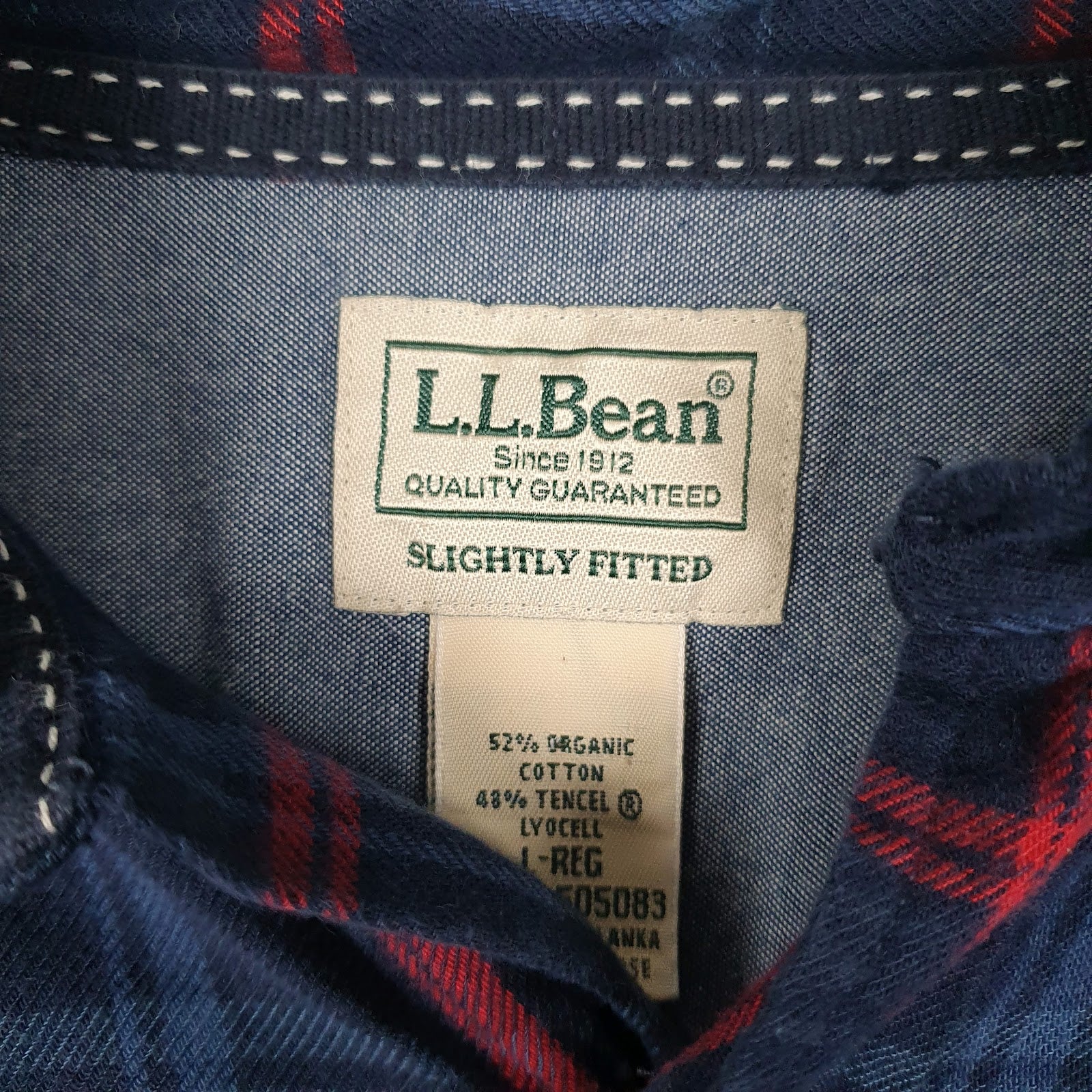 Mens Navy L.L.Bean Flannel  Shirt