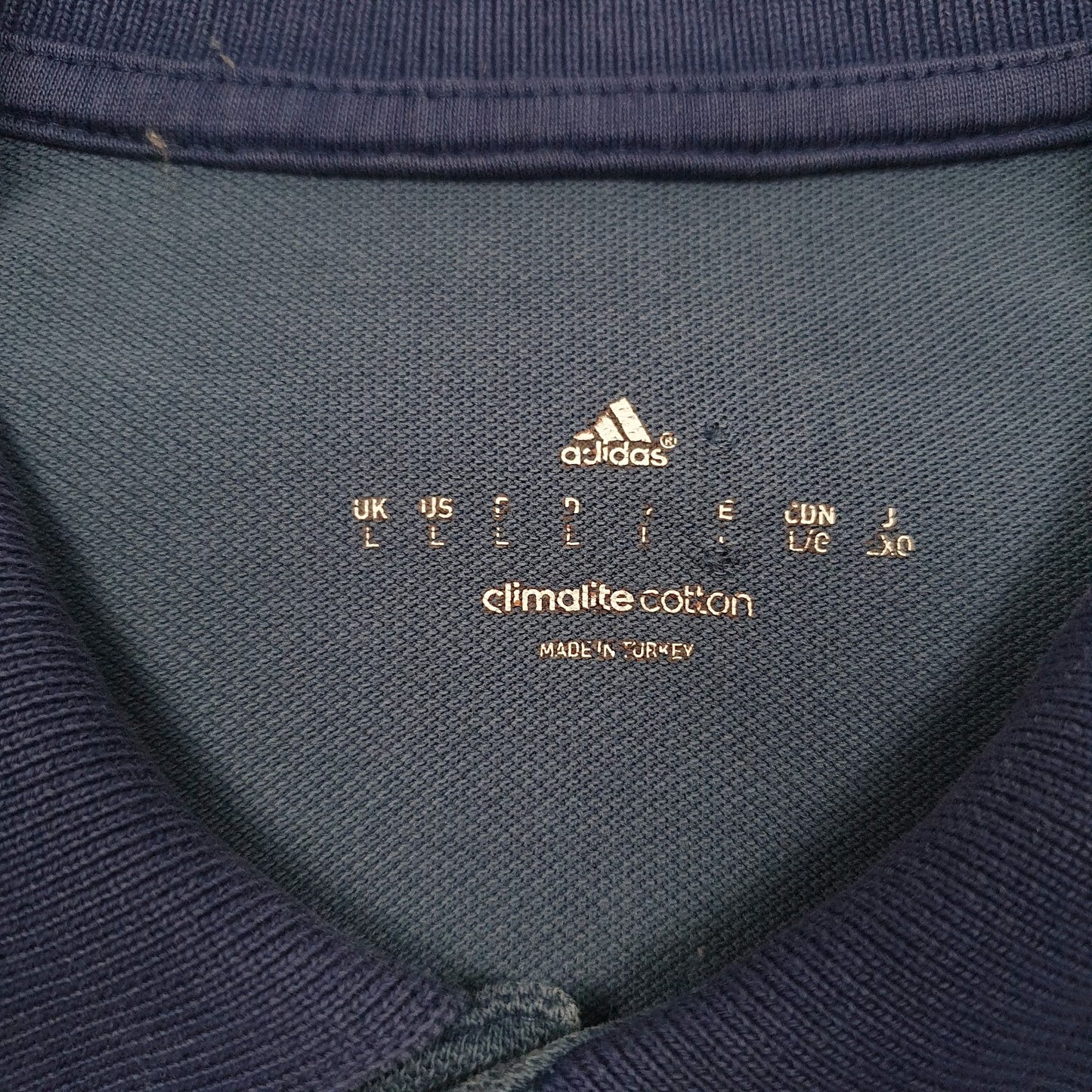 Mens Blue Adidas Clinalite France  Polo Shirt