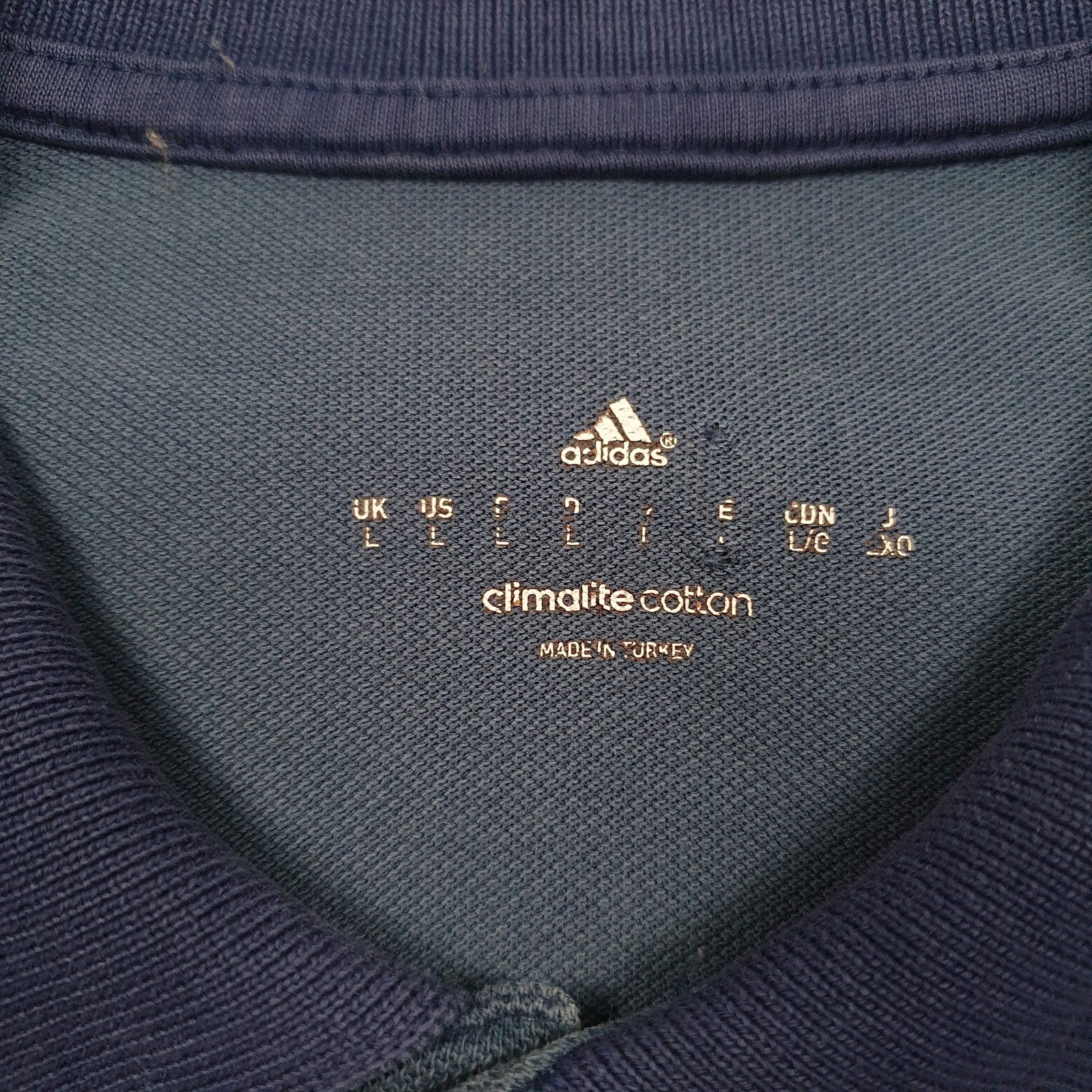 Mens Blue Adidas Clinalite France  Polo Shirt