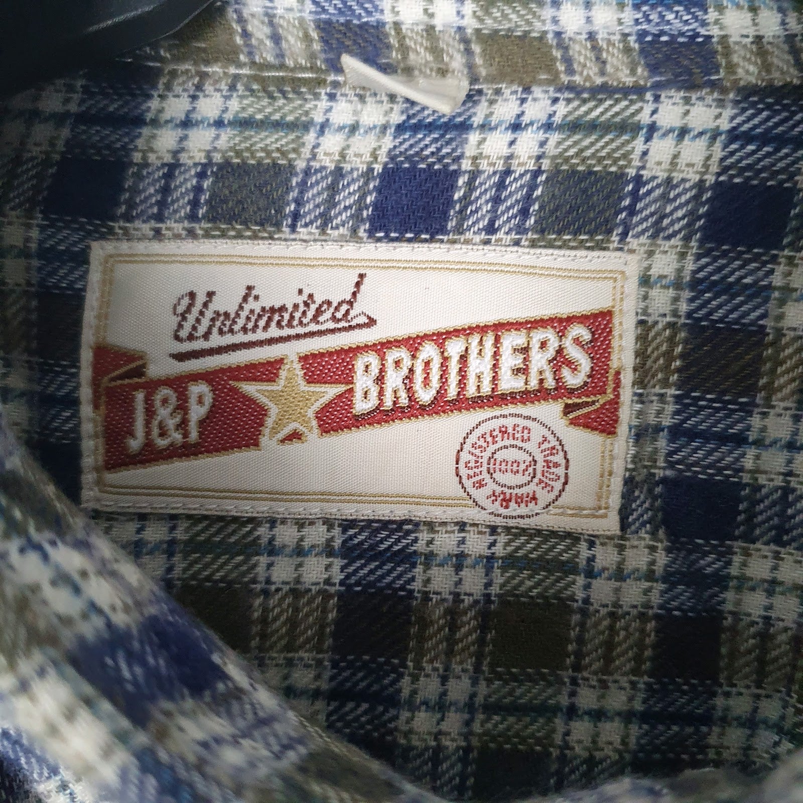 Mens Green J&P Brothers Vintage Flannel  Shirt