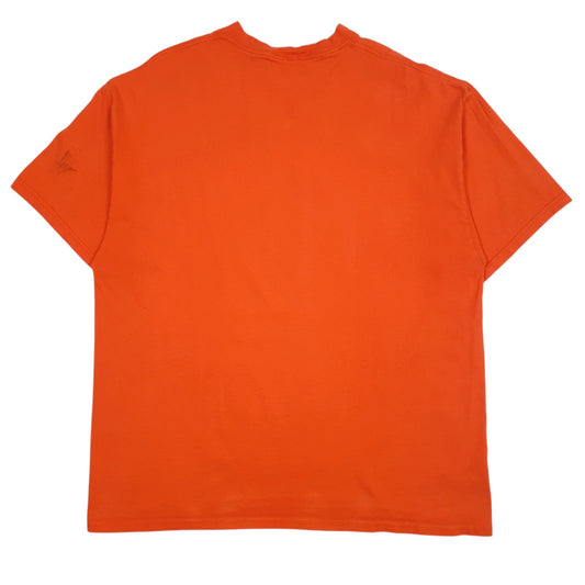 Mens Orange Port & Company Princeton Football  T Shirt