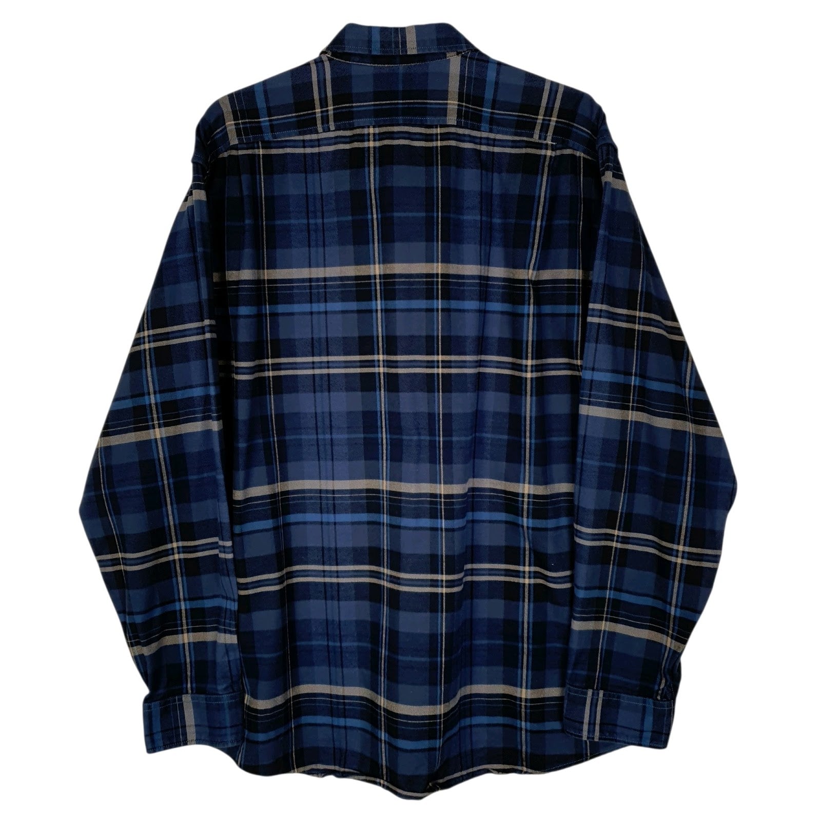 Mens Navy Eddie Bauer Heavyweight Plaid Canvas  Shirt