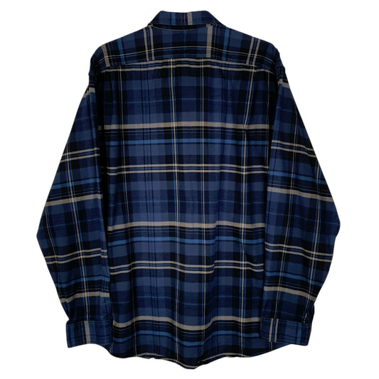 Mens Navy Eddie Bauer Heavyweight Plaid Canvas  Shirt