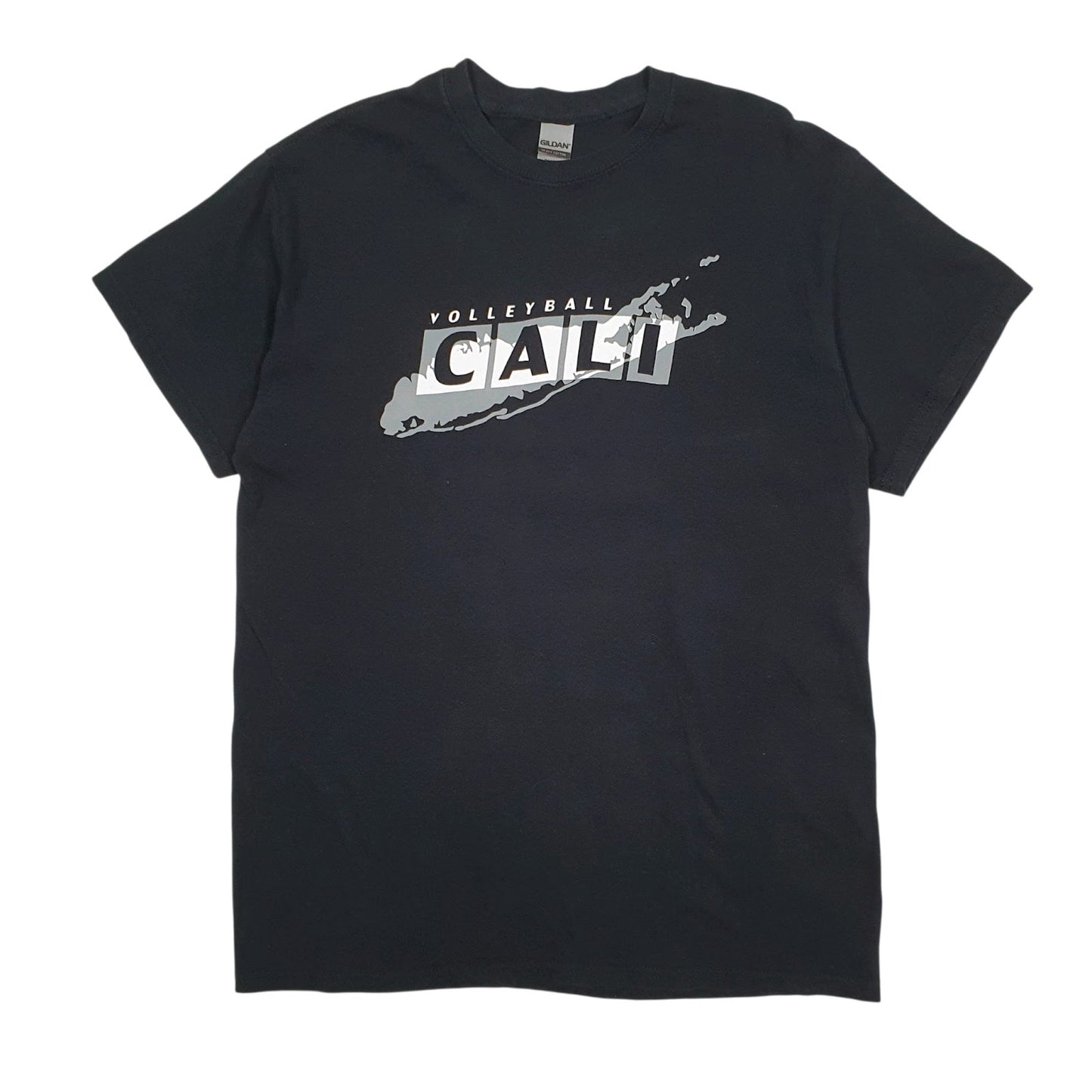 Mens Black Gildan Cali Volleyball Short Sleeve T Shirt