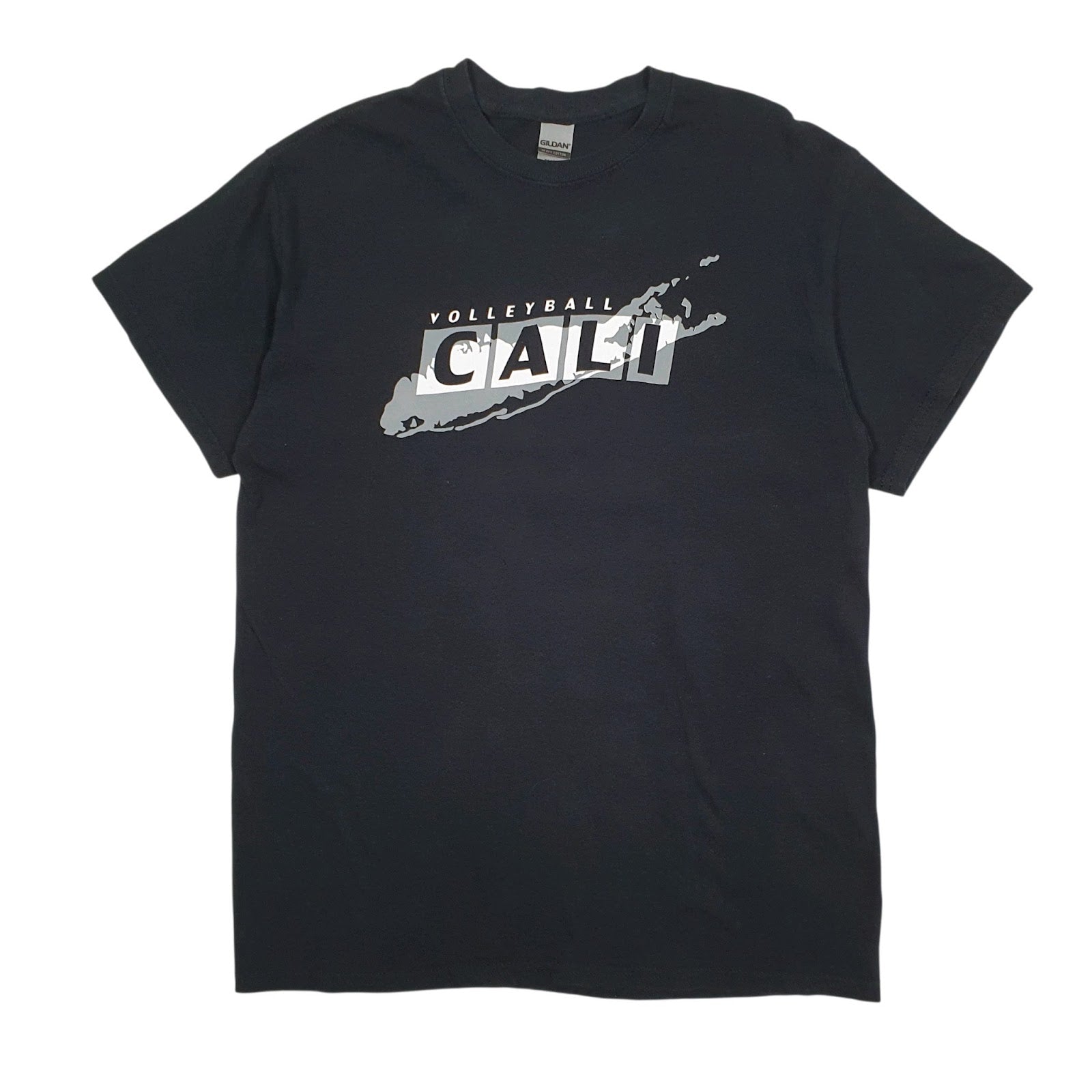 Mens Black Gildan Cali Volleyball Short Sleeve T Shirt