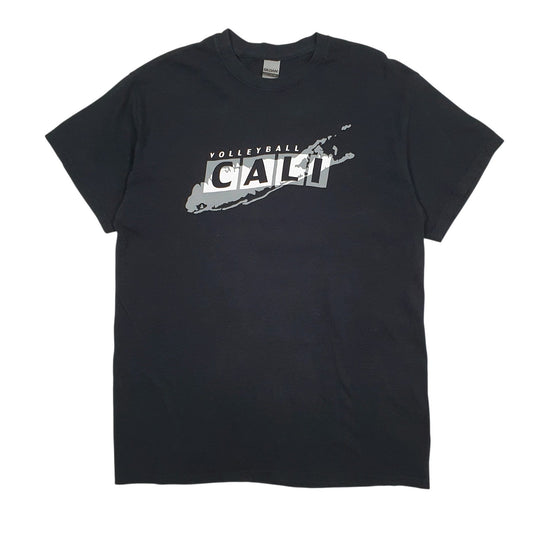 Mens Black Gildan Cali Volleyball Short Sleeve T Shirt