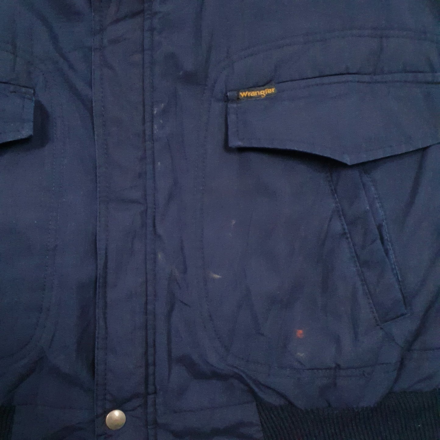 Mens Navy Wrangler Racing Team Sherpa Lined  Coat