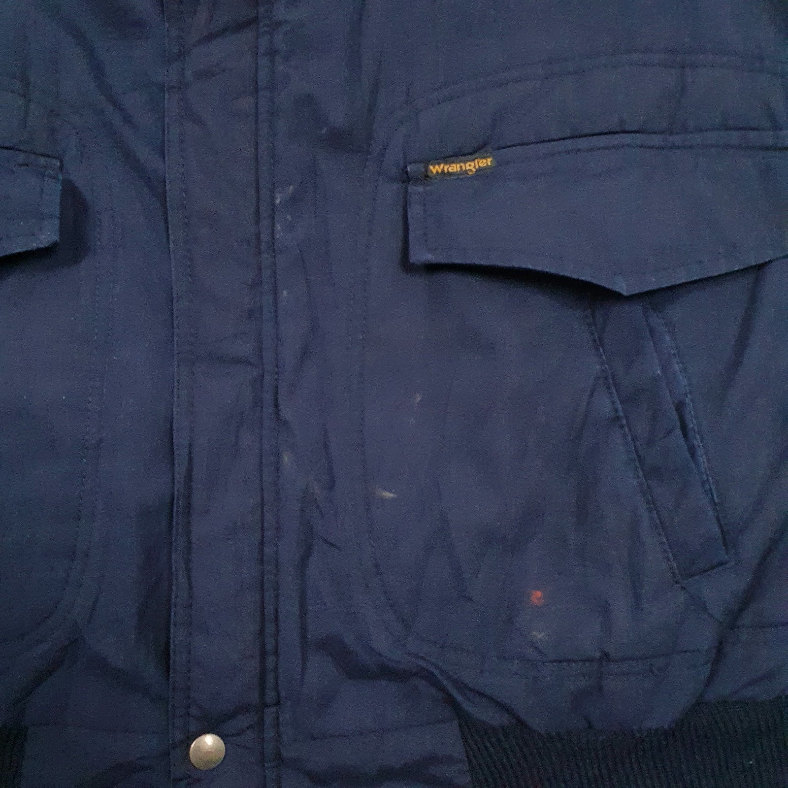 Mens Navy Wrangler Racing Team Sherpa Lined  Coat