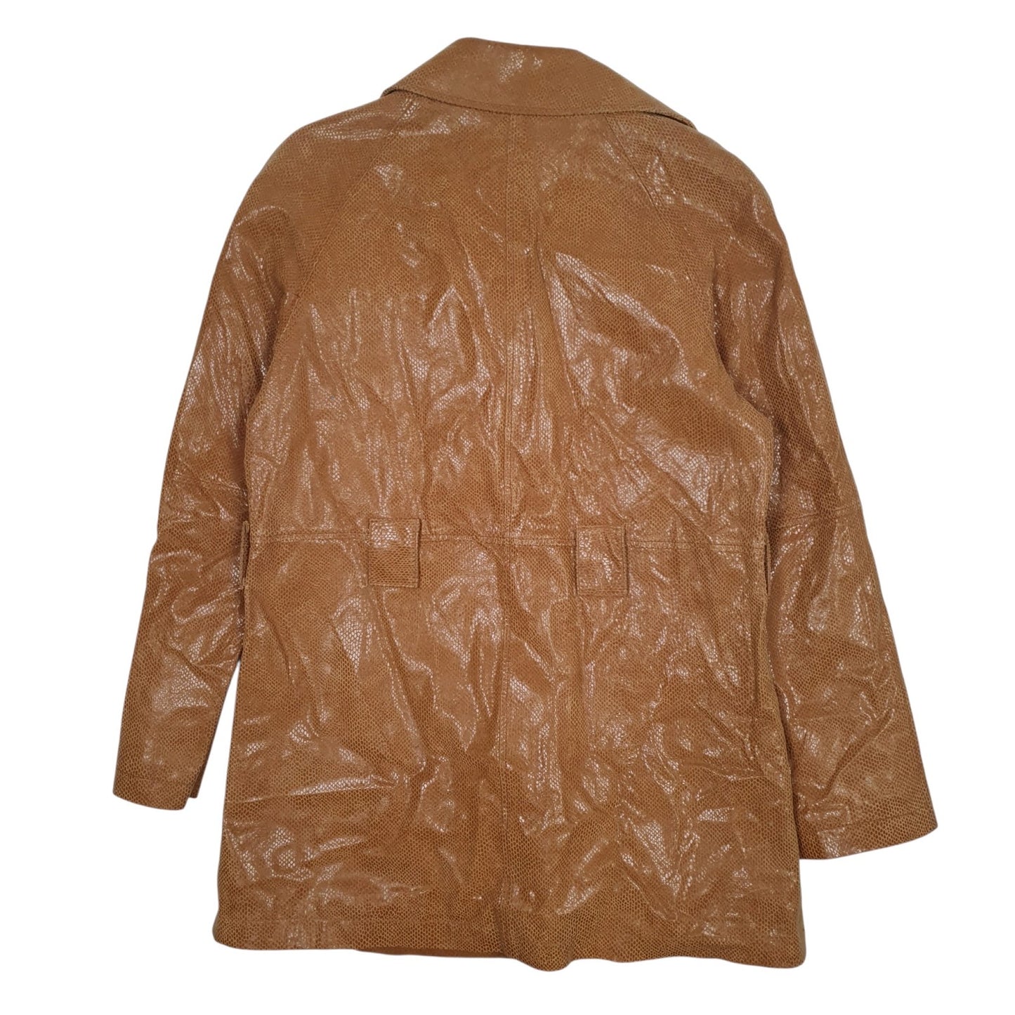 Womens Brown Luisa Spagnoli Snakeskin Lizard Skin Blazer Chore  Coat