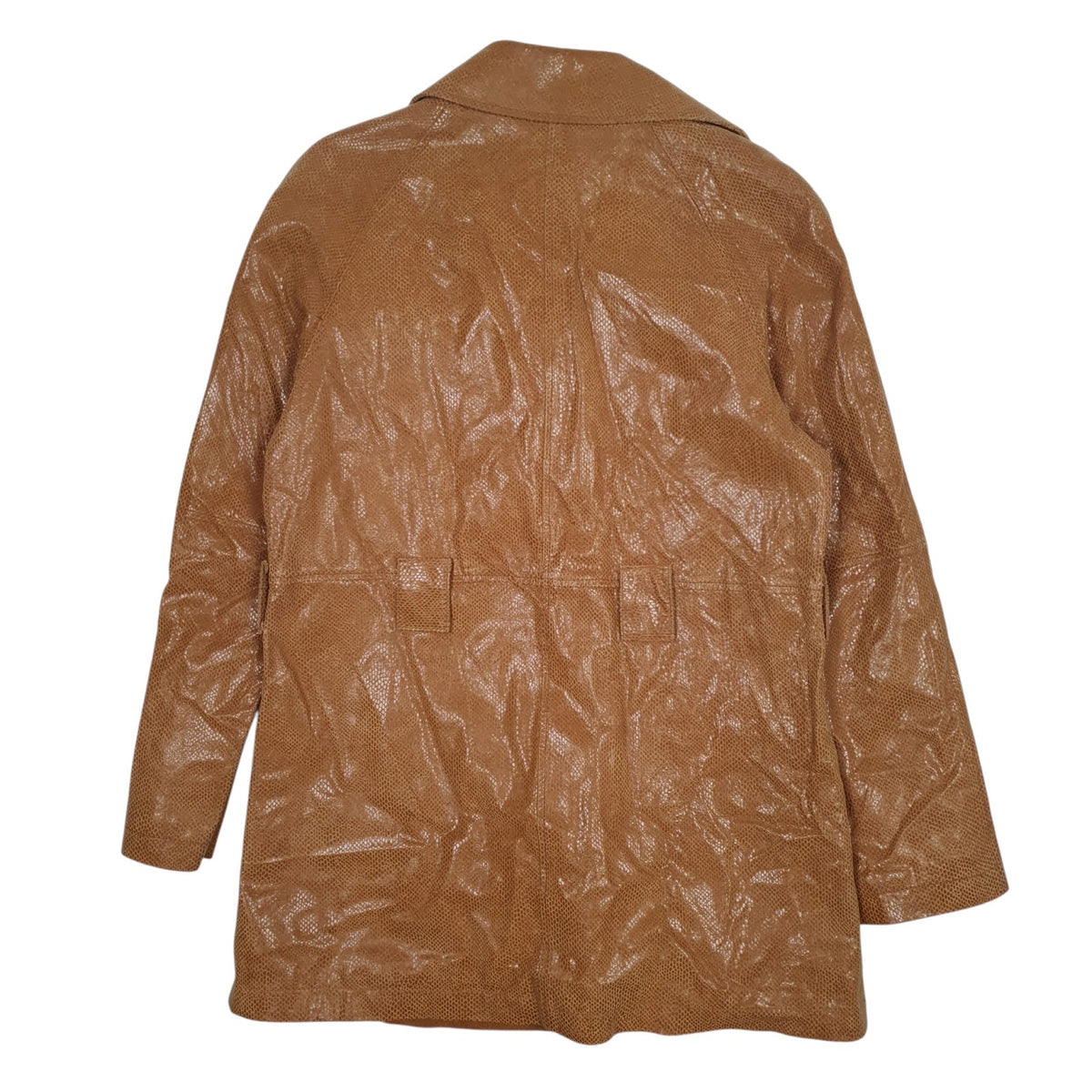 Womens Brown Luisa Spagnoli Snakeskin Lizard Skin Blazer Chore  Coat
