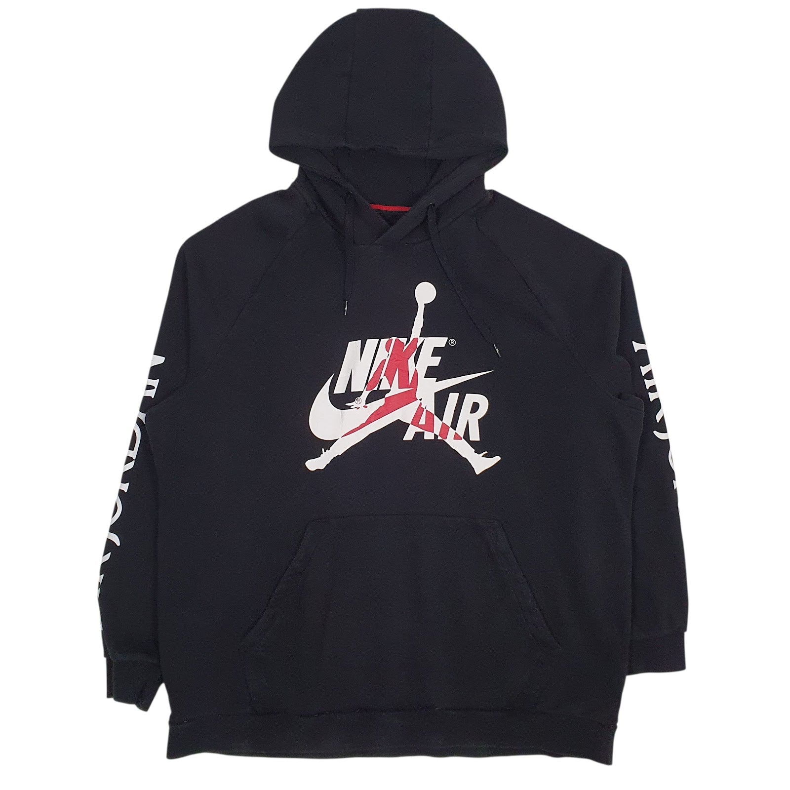 Mens Black Nike Air Jordan Spellout Hoodie Jumper