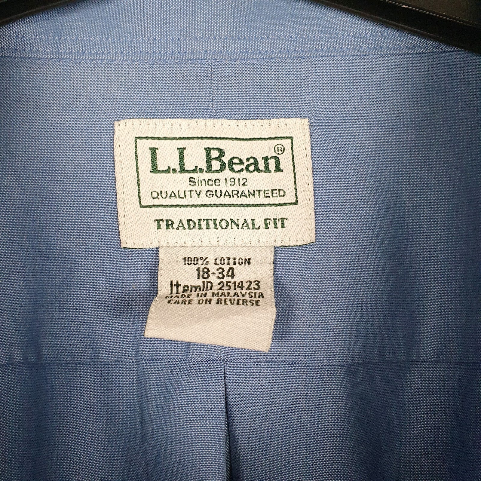 Mens Blue L.L.Bean   Shirt
