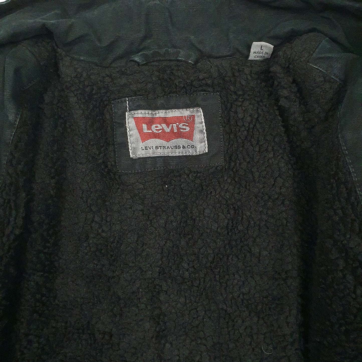 Mens Black Levis Bomber Windbreaker Sherpa Lined  Coat
