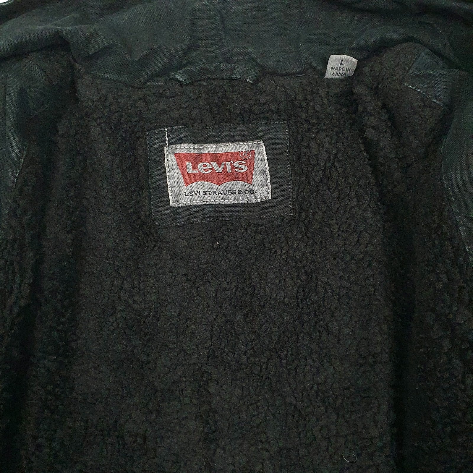 Mens Black Levis Bomber Windbreaker Sherpa Lined  Coat