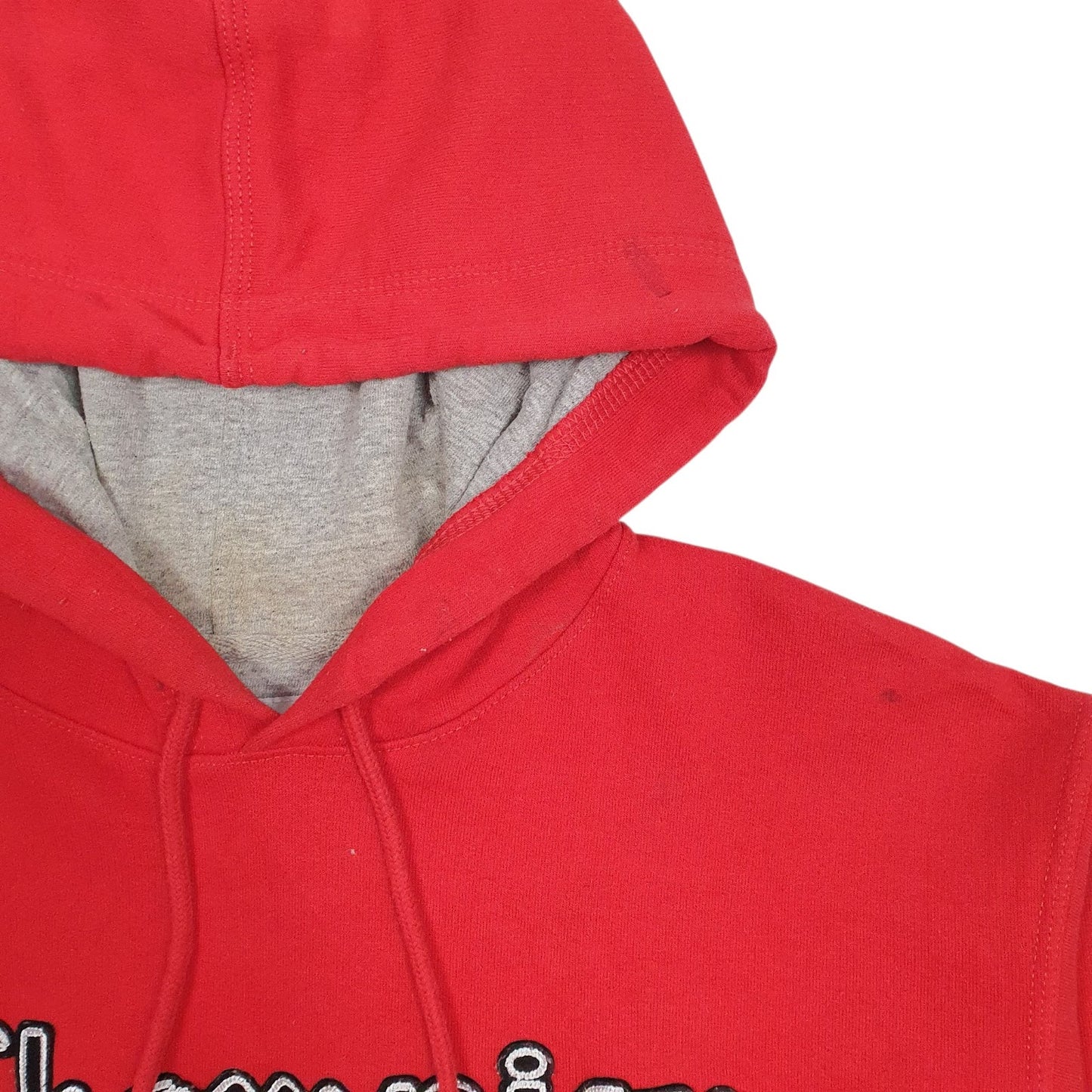 Mens Red Champion Spellout Hoodie Jumper