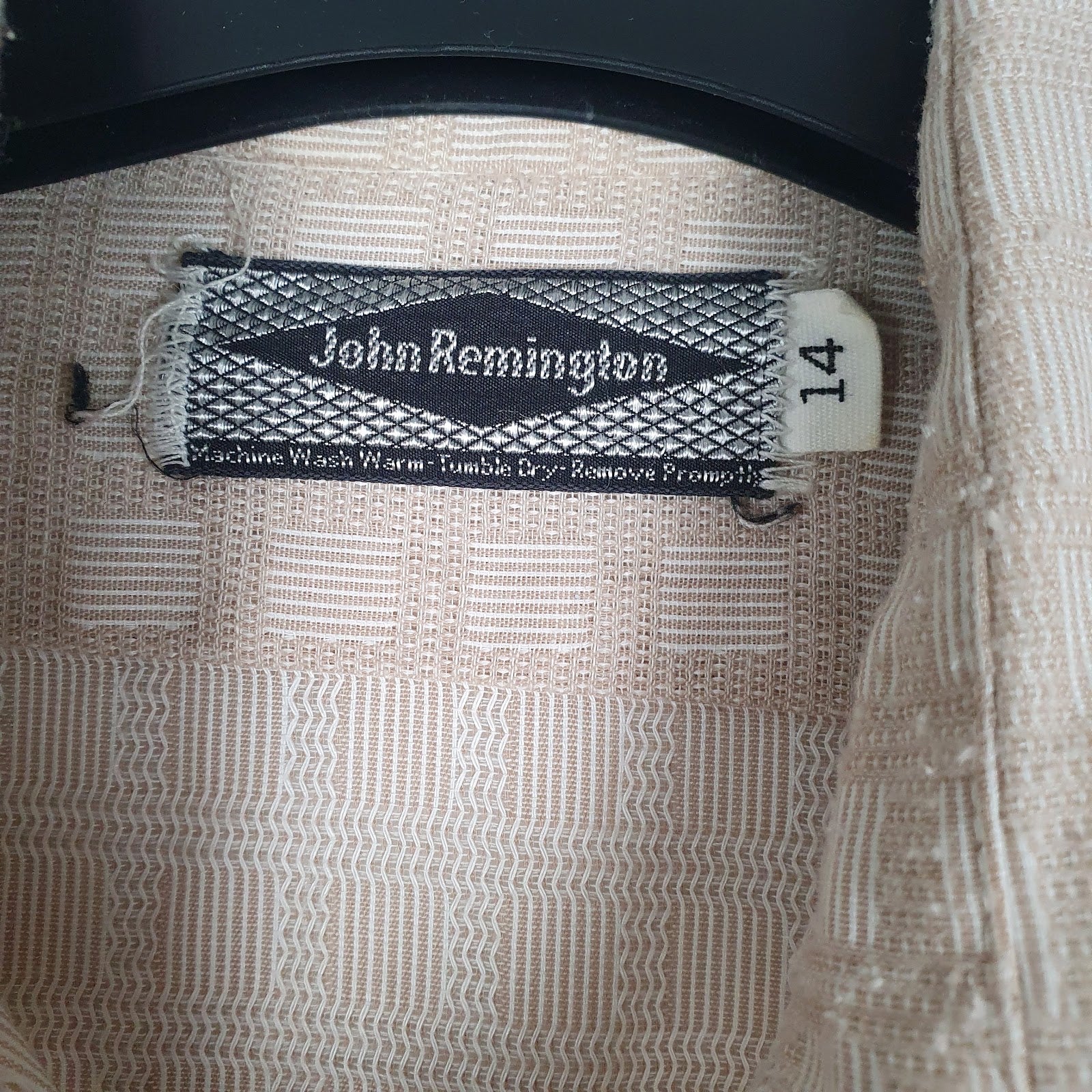 Mens Beige John Remington   Shirt