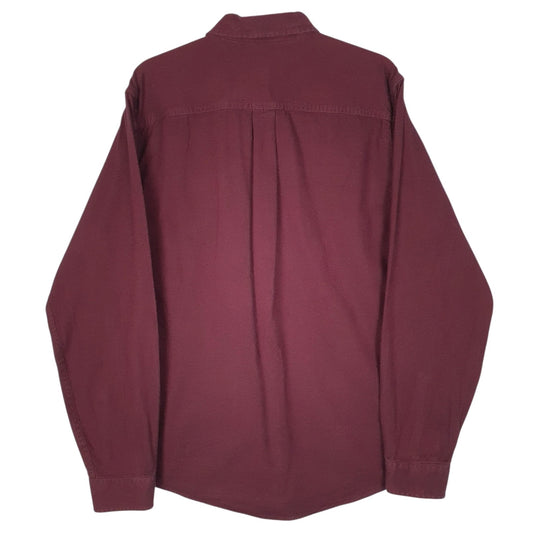 Mens Burgundy Eddie Bauer Chamois  Shirt
