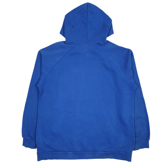Mens Blue Adidas Spellout Hoodie Jumper