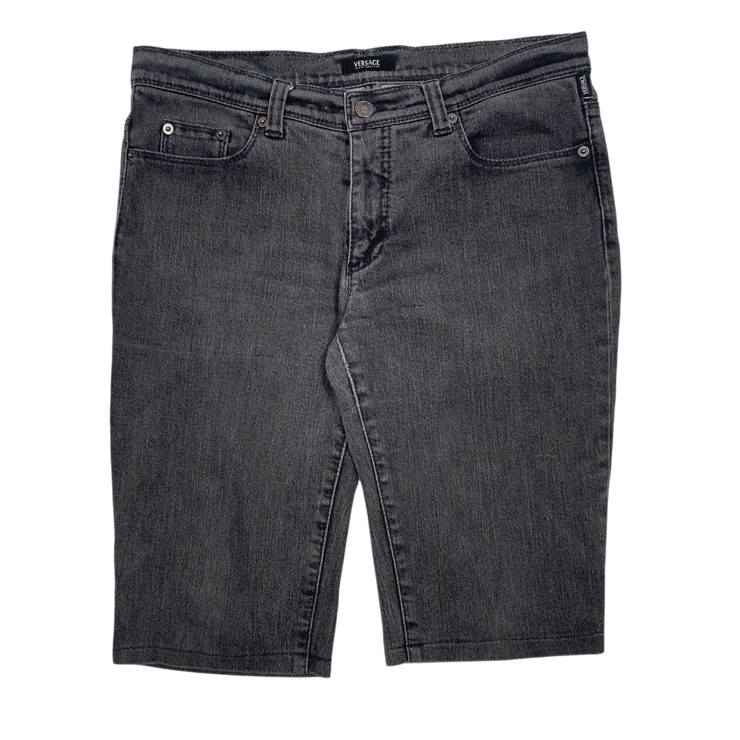 Mens Grey Versace  Denim Shorts