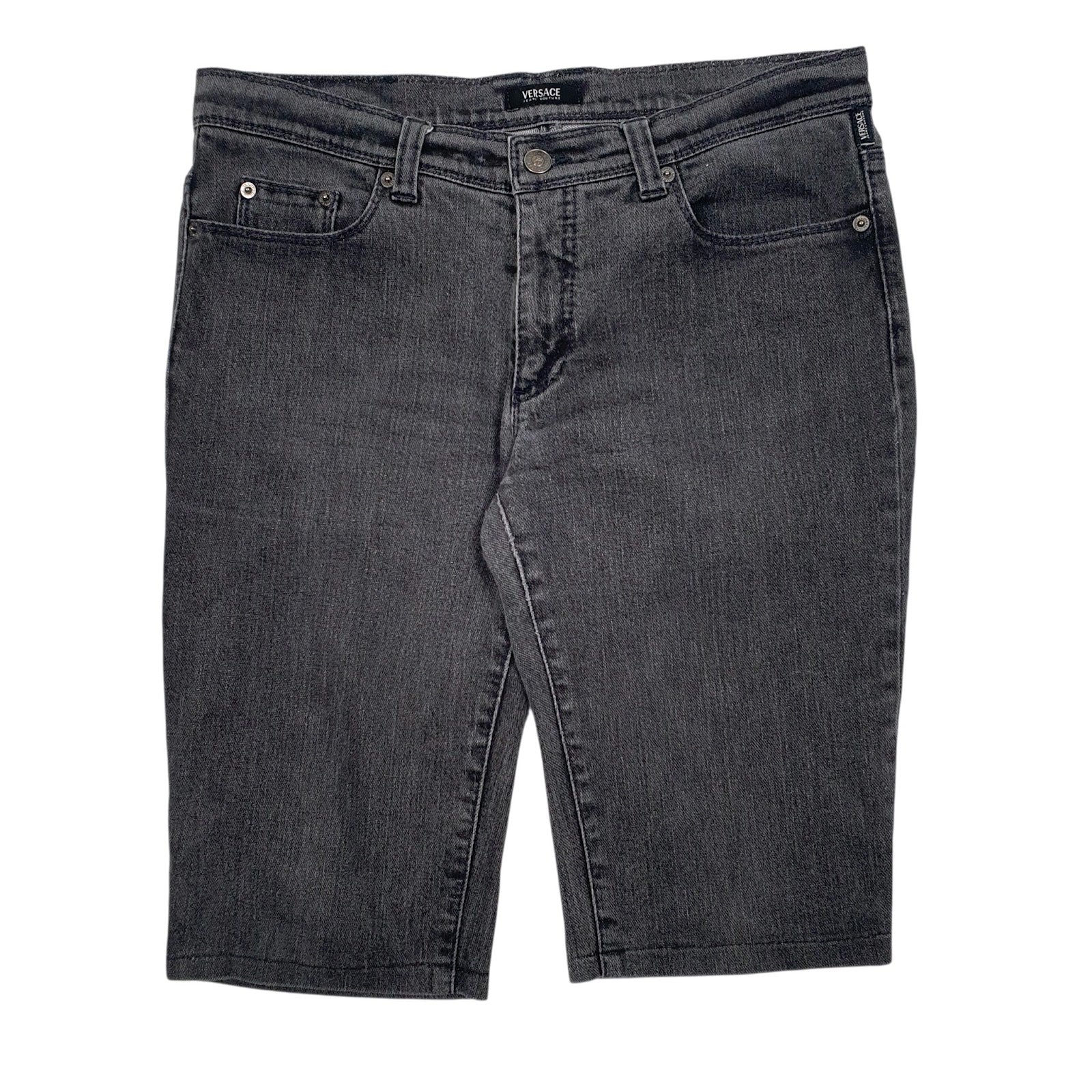 Mens Grey Versace  Denim Shorts