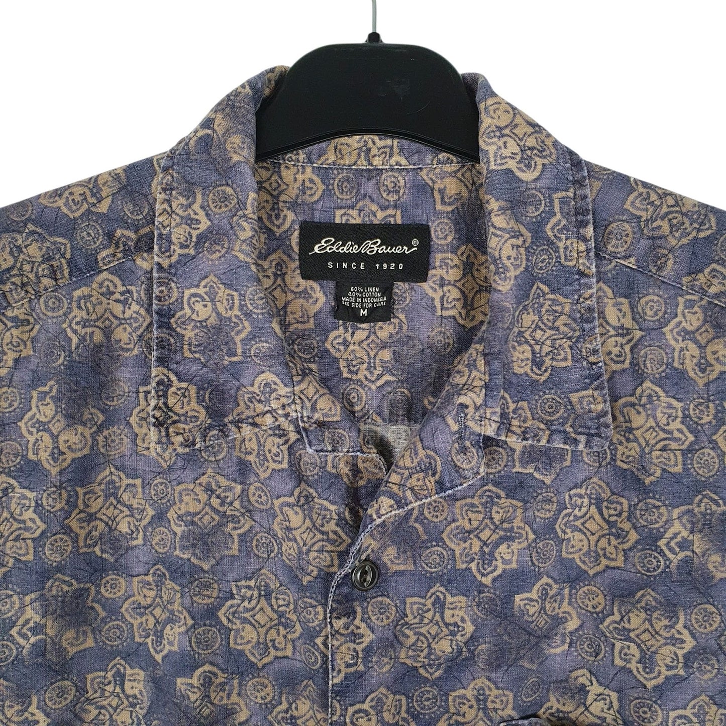 Mens Purple Eddie Bauer Vintage 00s Paisley  Shirt