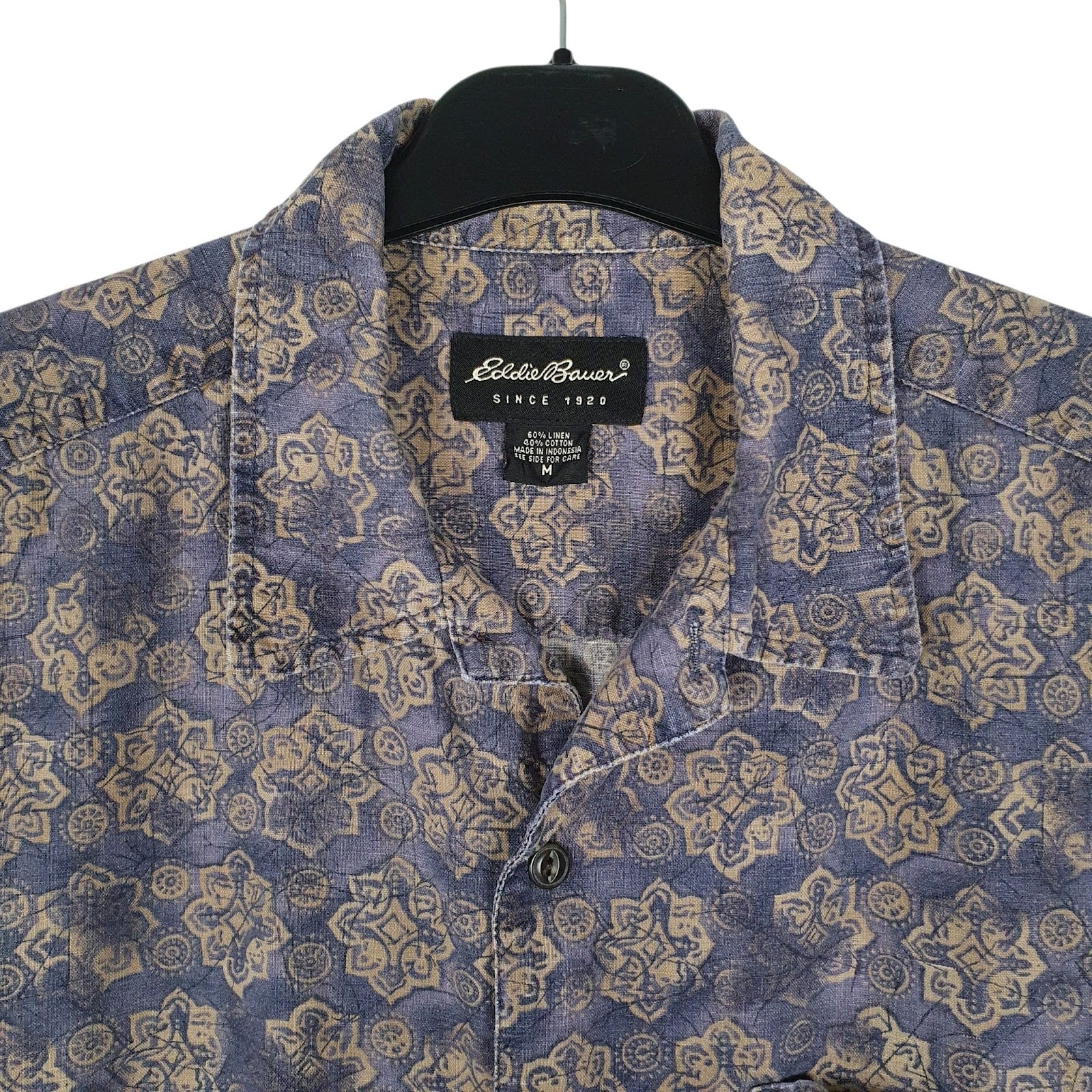Mens Purple Eddie Bauer Vintage 00s Paisley  Shirt