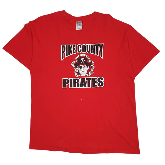 Mens Red Gildan Pike County Pirates Short Sleeve T Shirt