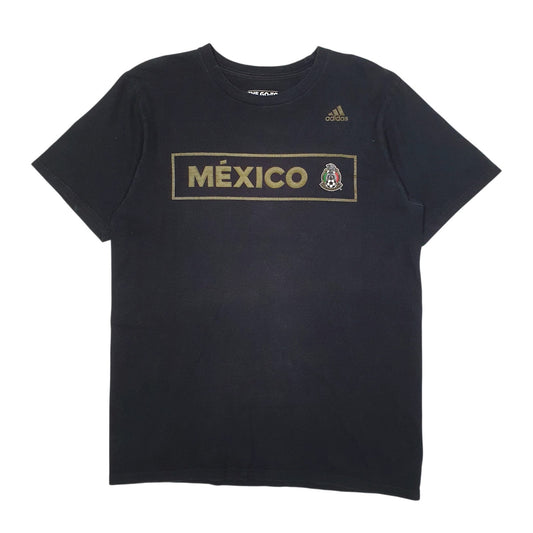 Mens Black Adidas Mexico FC Short Sleeve T Shirt