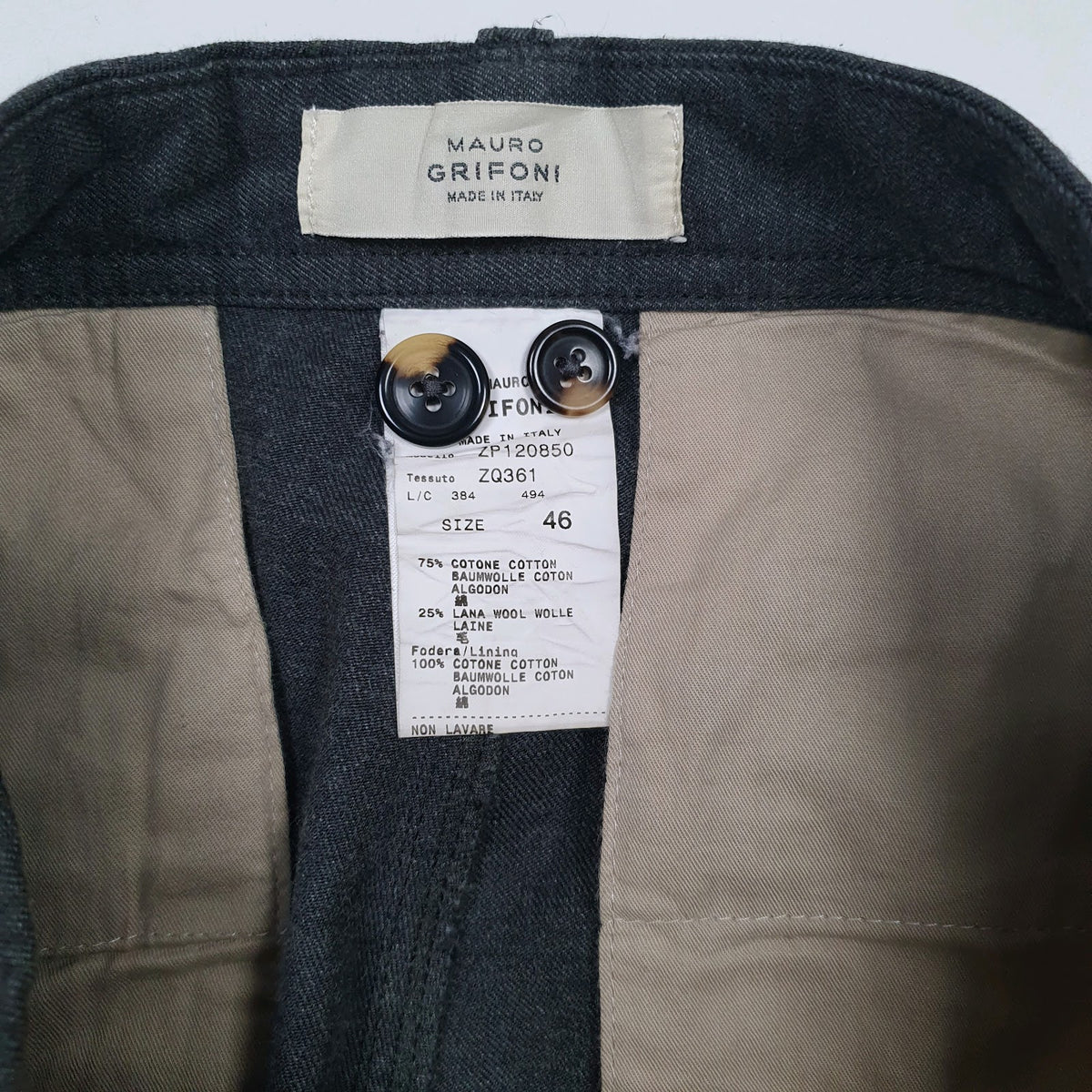 Mens Grey Mauro Grifoni   Trousers
