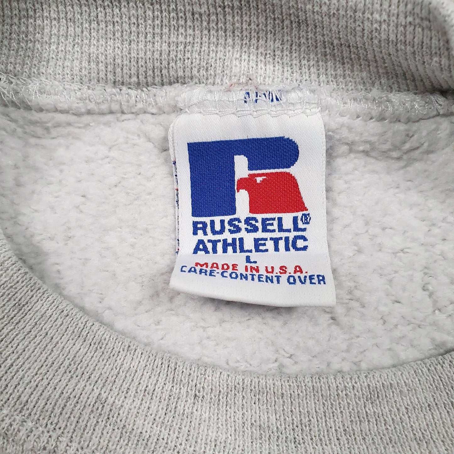Mens Grey Russel Athletic Make A Wish Foundation Vintage 90s Made In USA Crewneck Jumper