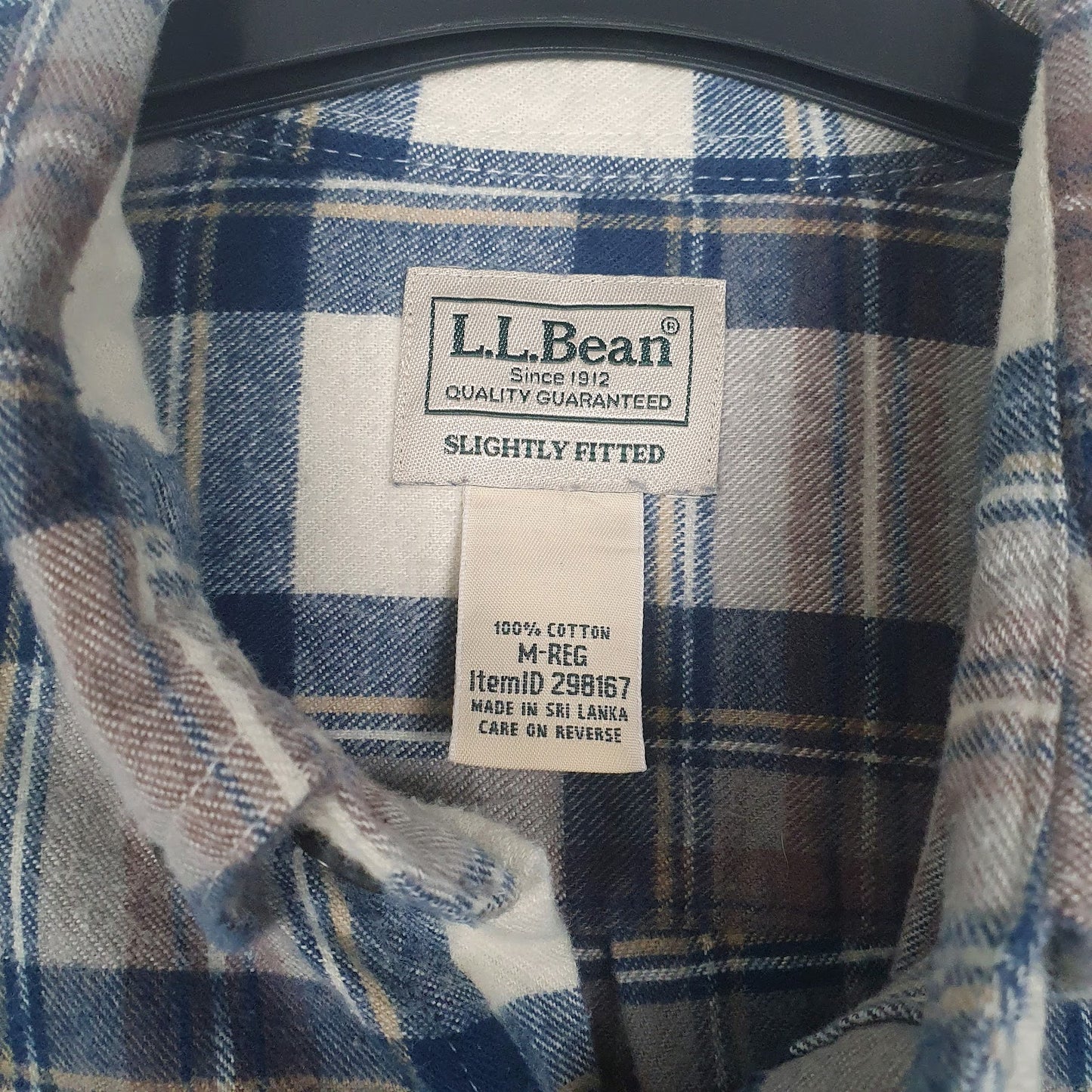 Mens Grey L.L.Bean Flannel  Shirt