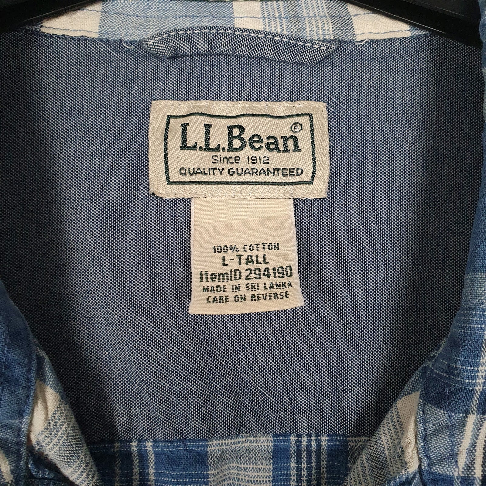 Mens Blue L.L.Bean   Shirt