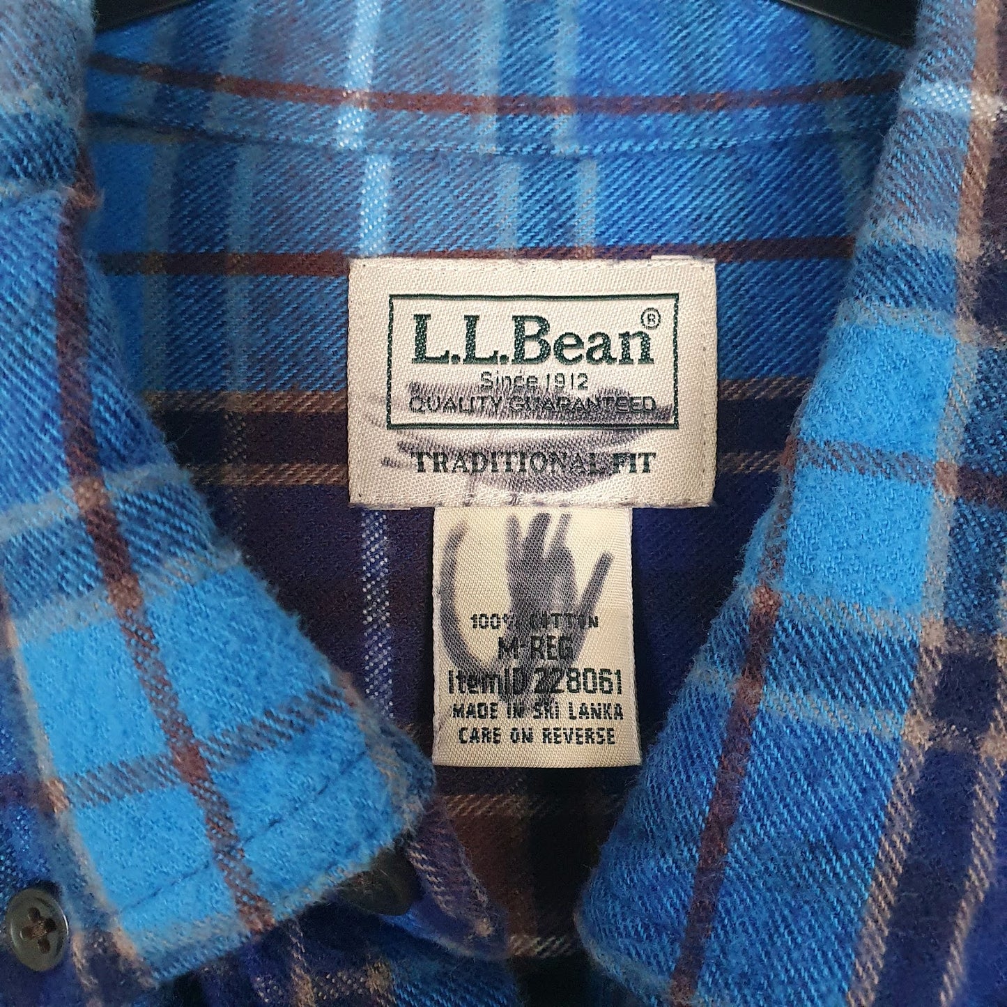 Mens Blue L.L.Bean Flannel  Shirt