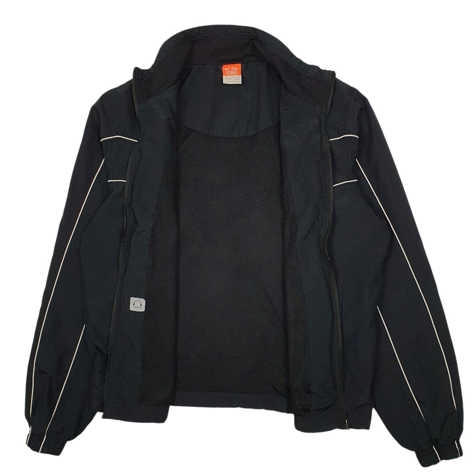 Mens Black Nike Vintage 00s Tracksuit Top Full Zip Coat