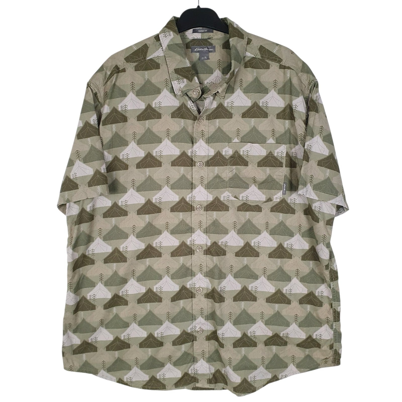 Mens Green Eddie Bauer  Short Sleeve Shirt