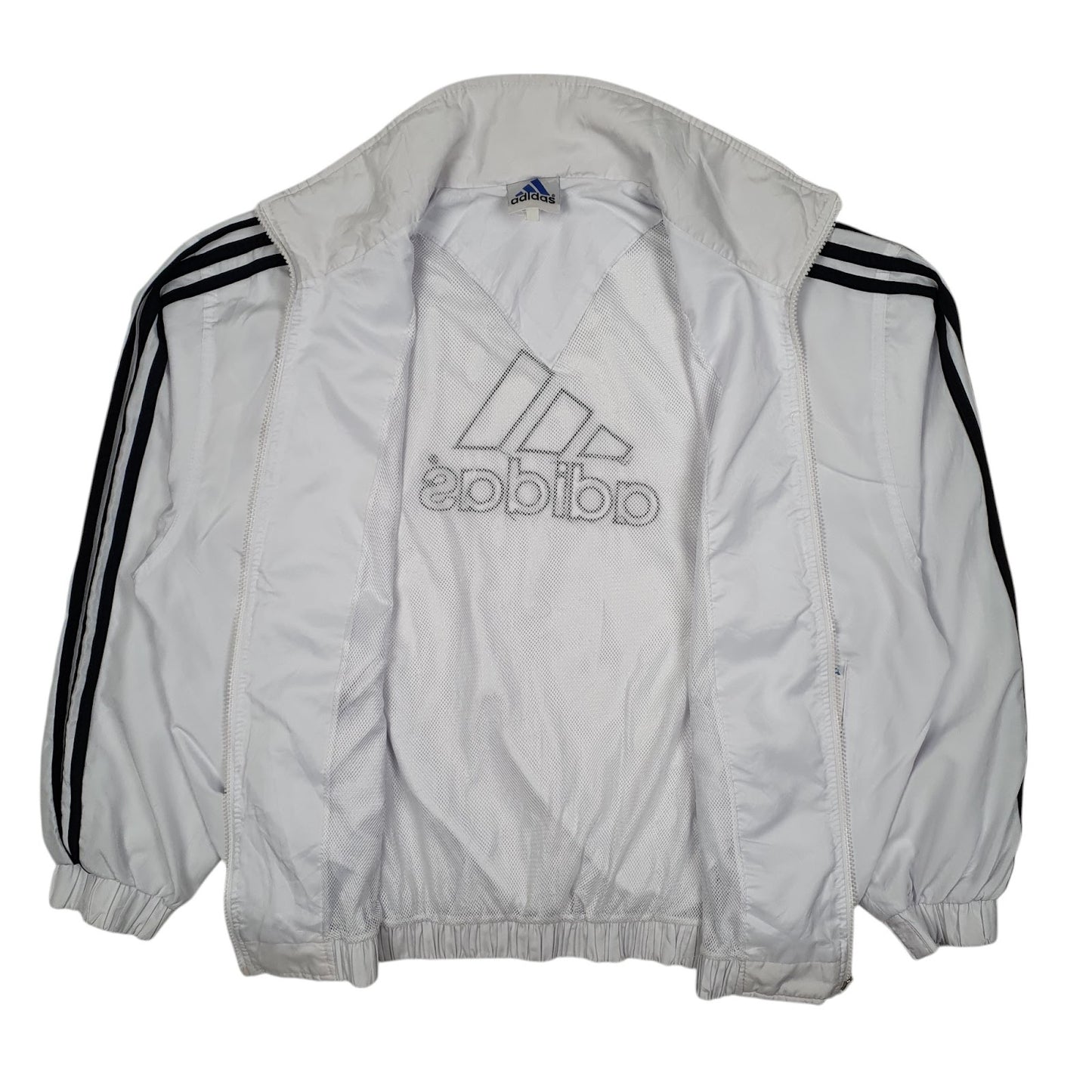 Mens White Adidas Vintage 90s Crewneck Coat