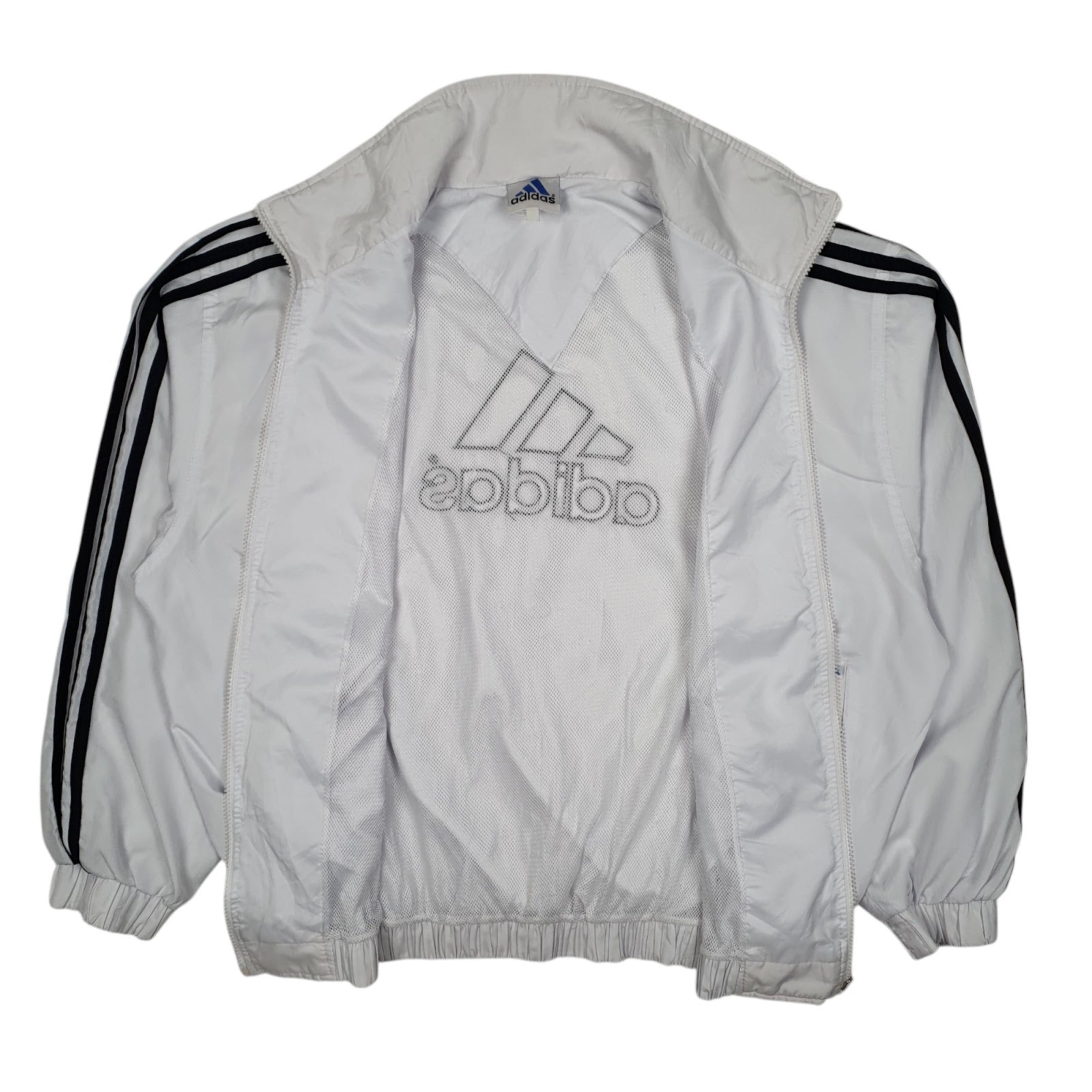 Mens White Adidas Vintage 90s Crewneck Coat