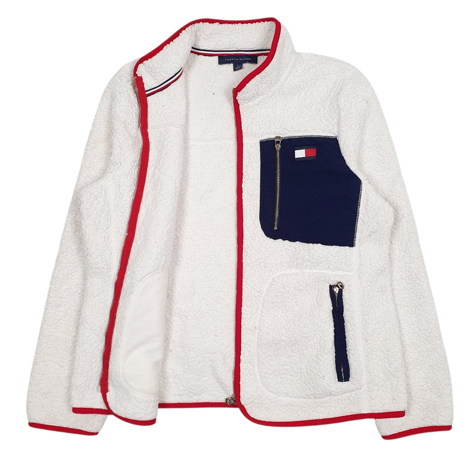 Womens White Tommy Hilfiger  Full Zip Jumper
