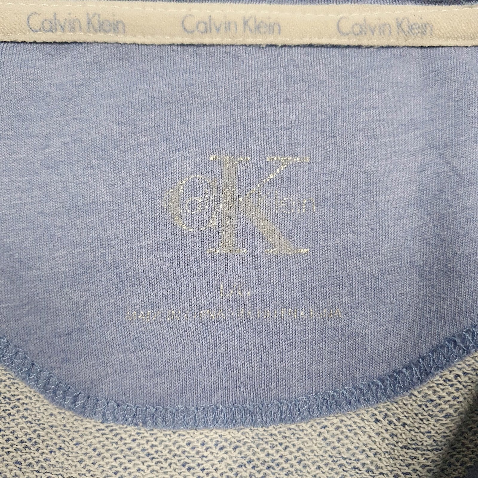 Womens Blue Calvin Klein Lightweight Hoodie Jumper
