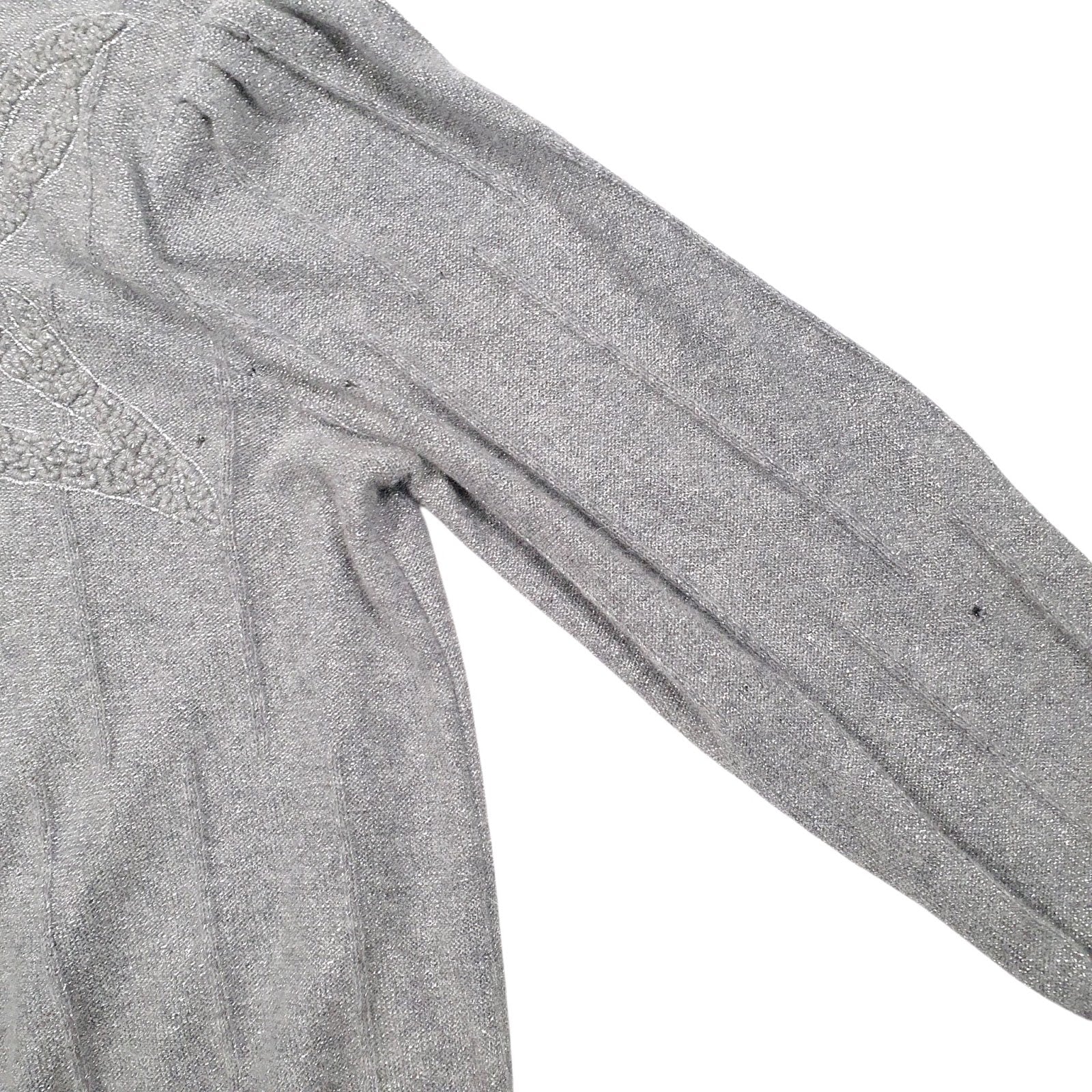 Womens Grey Symions Creation Vintage Glitter Shoulder Pads Crewneck Jumper