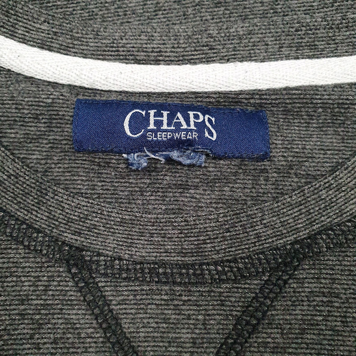 Mens Grey Chaps Sleepwear Crewneck Jumper