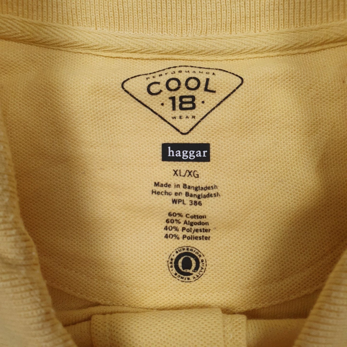 Mens Yellow Haggar   Polo Shirt