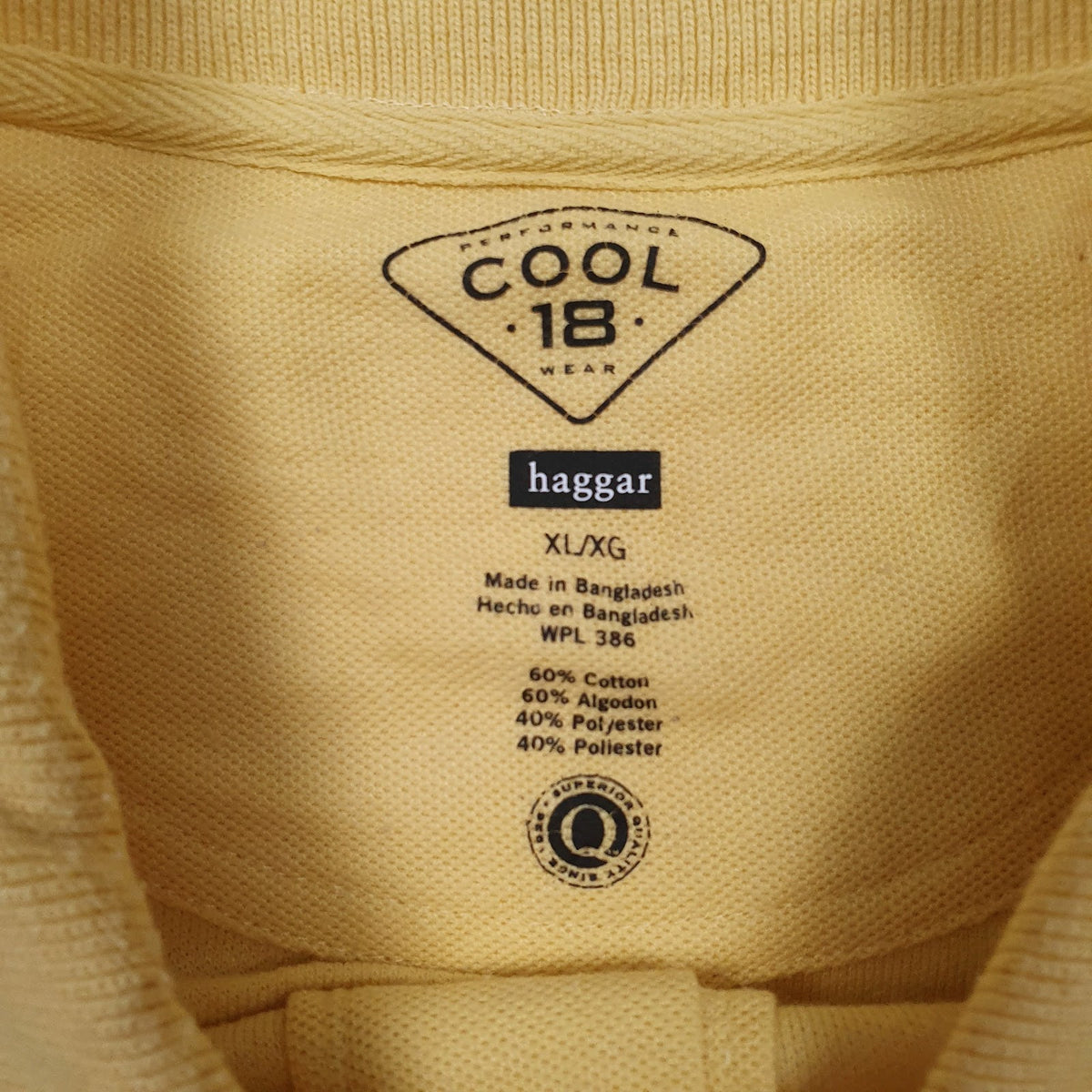 Mens Yellow Haggar   Polo Shirt