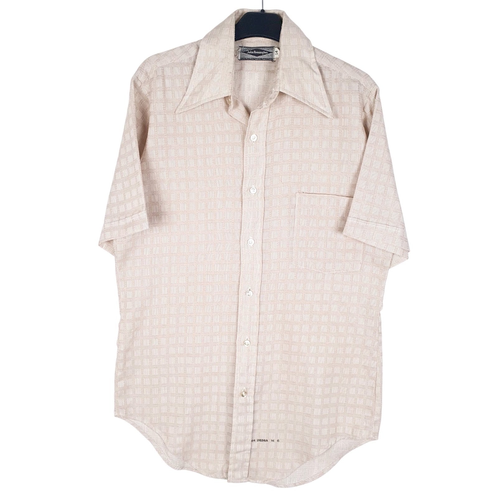 Mens Beige John Remington  Short Sleeve Shirt