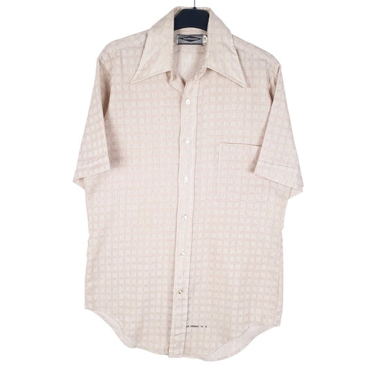 Mens Beige John Remington  Short Sleeve Shirt