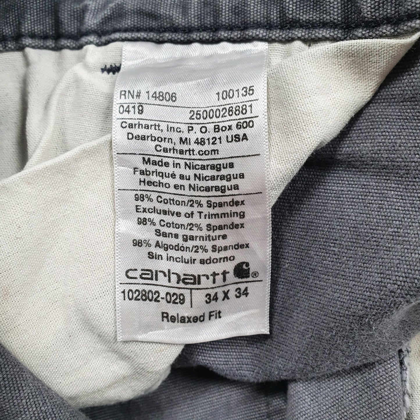 Mens Grey Carhartt Double Knee  Trousers