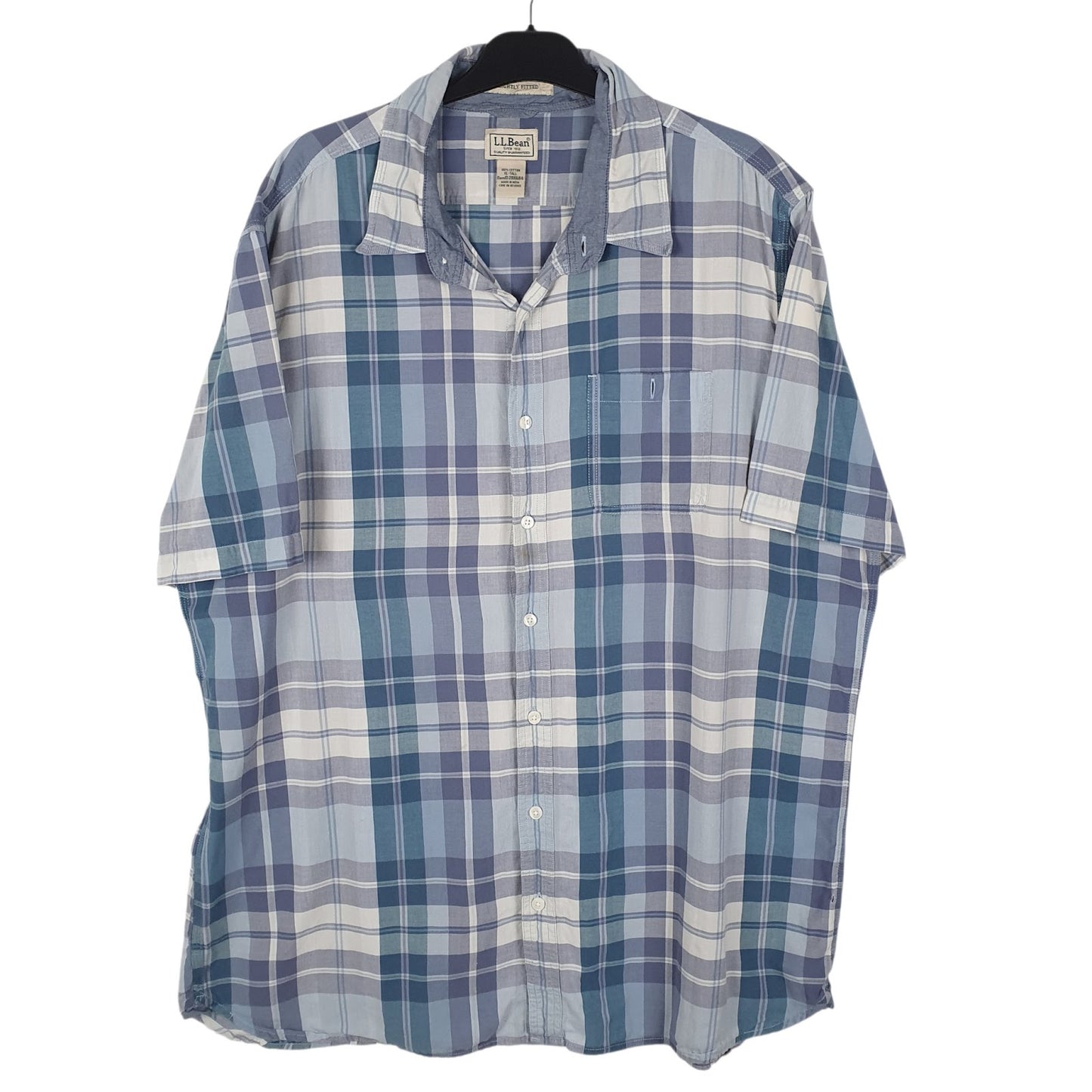Mens Blue L.L.Bean  Short Sleeve Shirt