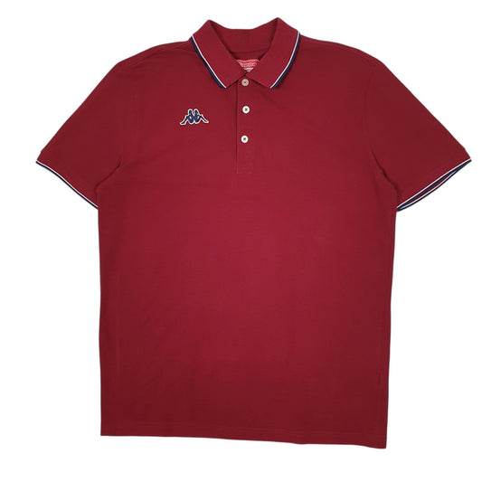 Mens Burgundy Kappa  Short Sleeve Polo Shirt