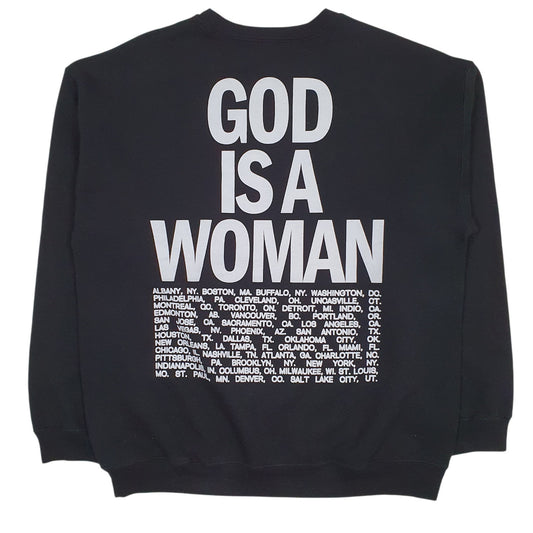 Mens Black Ariana Grande Sweetener World Tour God Is A Women Crewneck Jumper